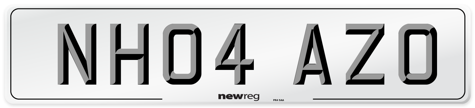 NH04 AZO Number Plate from New Reg